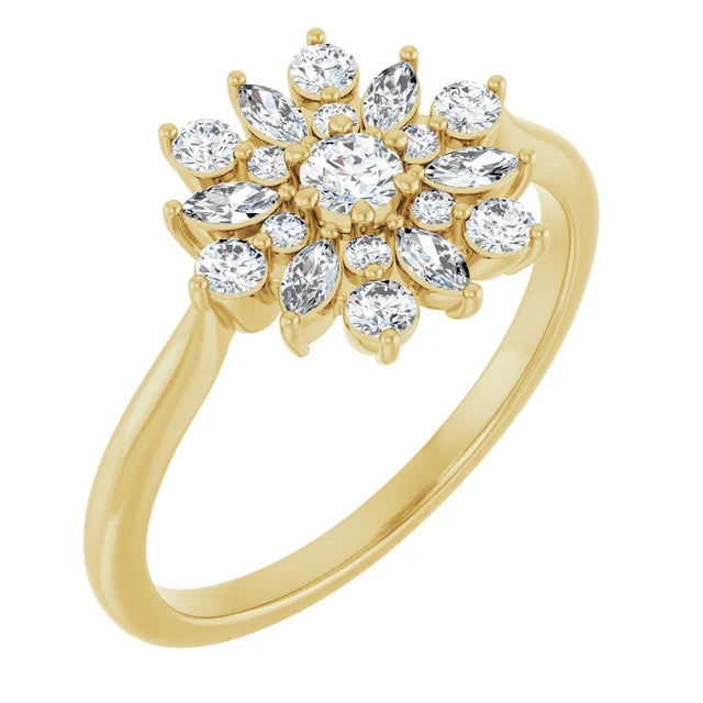 14K 1/2 CTW Natural Diamond Vintage-Inspired Ring