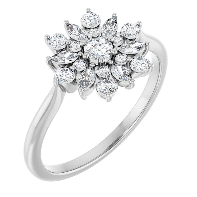 14K 1/2 CTW Natural Diamond Vintage-Inspired Ring