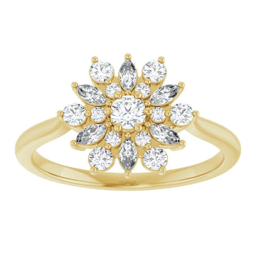 14K 1/2 CTW Natural Diamond Vintage-Inspired Ring