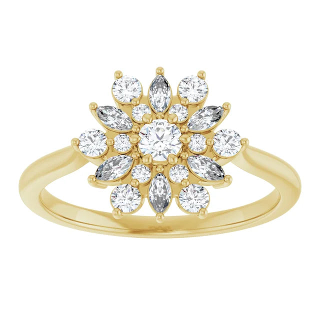 14K 1/2 CTW Natural Diamond Vintage-Inspired Ring