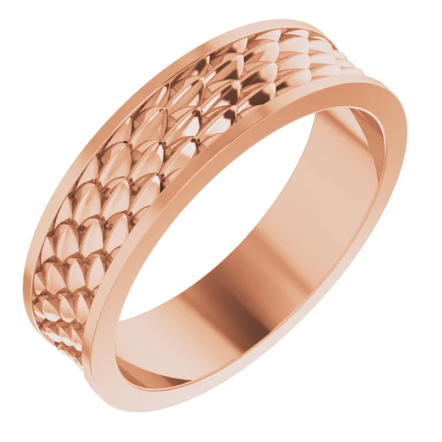 14K 6 mm Scale Patterned Band Size 10