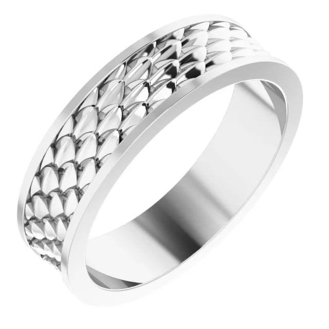 14K 6 mm Scale Patterned Band Size 10