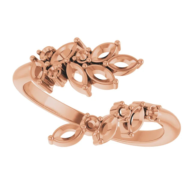 14K Accented Bypass Ring Mounting