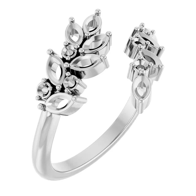 14K Accented Bypass Ring Mounting