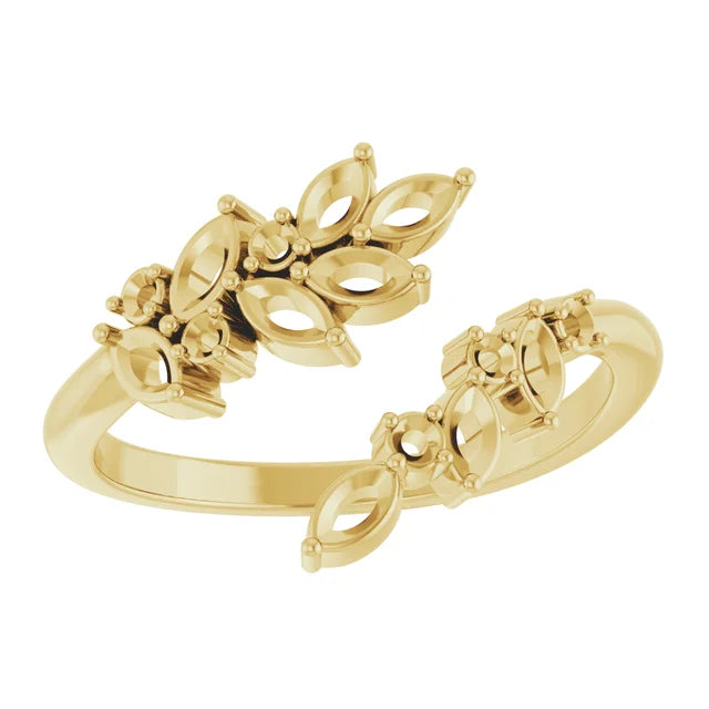 14K Accented Bypass Ring Mounting