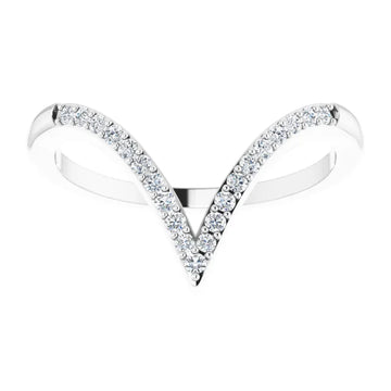 14K 1/6 CTW Natural Diamond V Ring