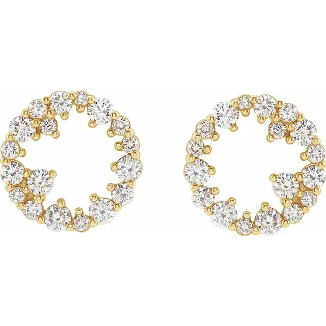 14K 1/2 CTW Natural Diamond Circle Earrings