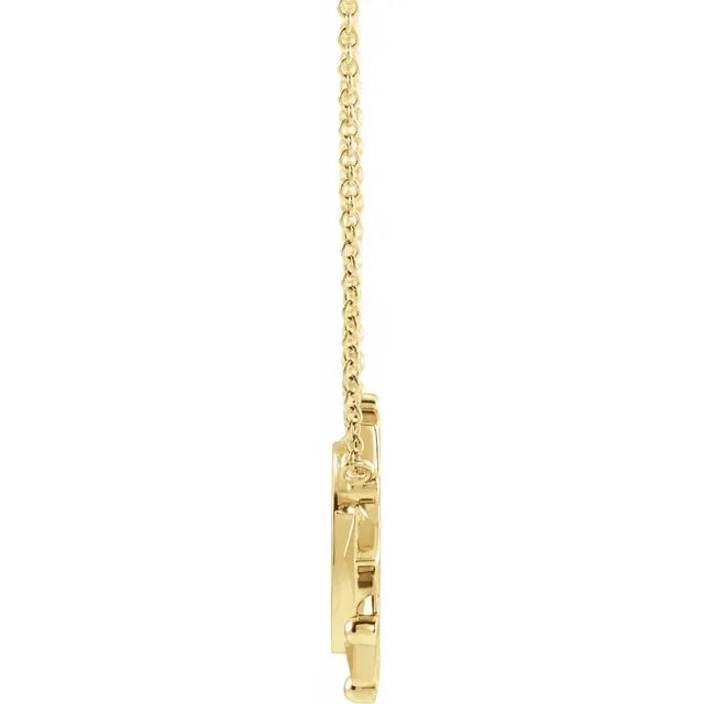 Geometric Sunburst Pendant Necklace 18 Inches
