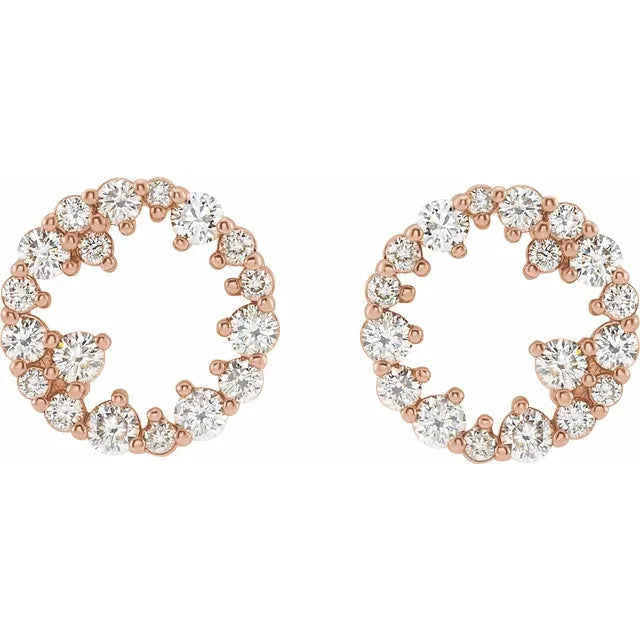 14K 1/2 CTW Natural Diamond Circle Earrings