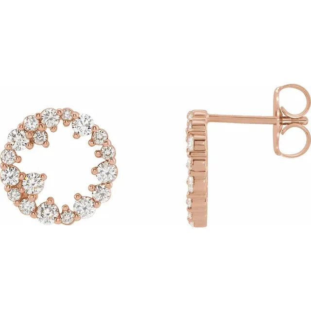 14K 1/2 CTW Natural Diamond Circle Earrings