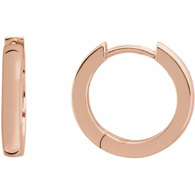 14K Yellow Hinged 10 mm Hoop Earrings