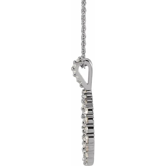 Scattered Diamond Open Circle Pendant Necklace 3/4CTW 16-18 Inches