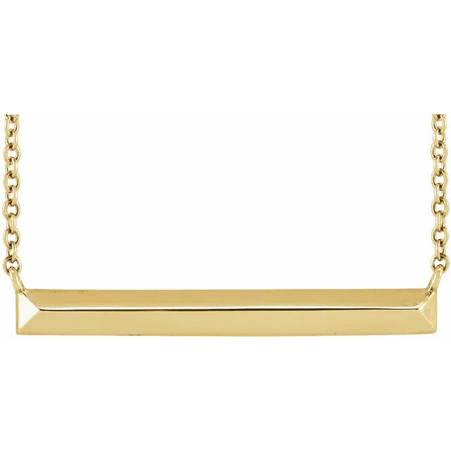 14K Geometric Bar 18" Necklace