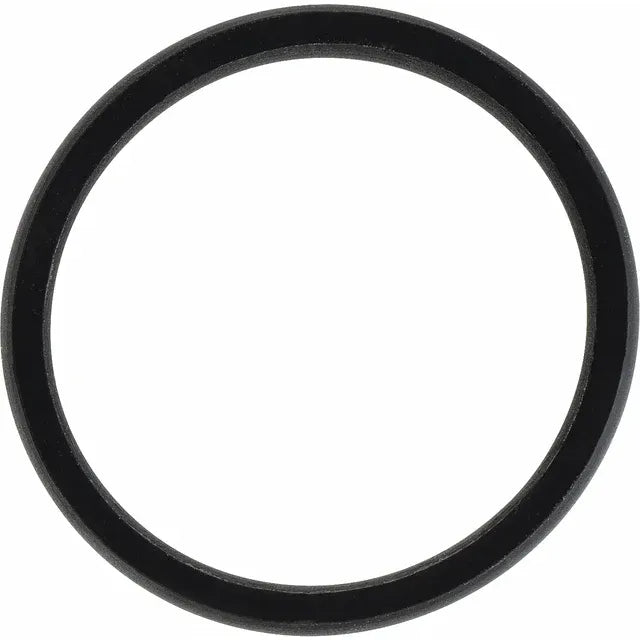 Black Silicone 7 mm Comfort-Fit Half Round Band Size 10