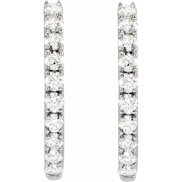 Diamond Hoop Huggie Earrings