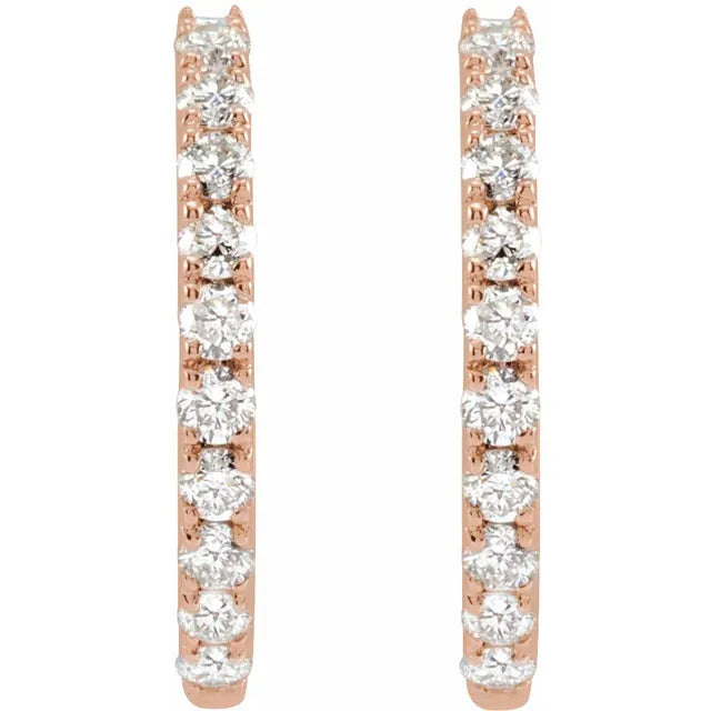 Diamond Hoop Huggie Earrings