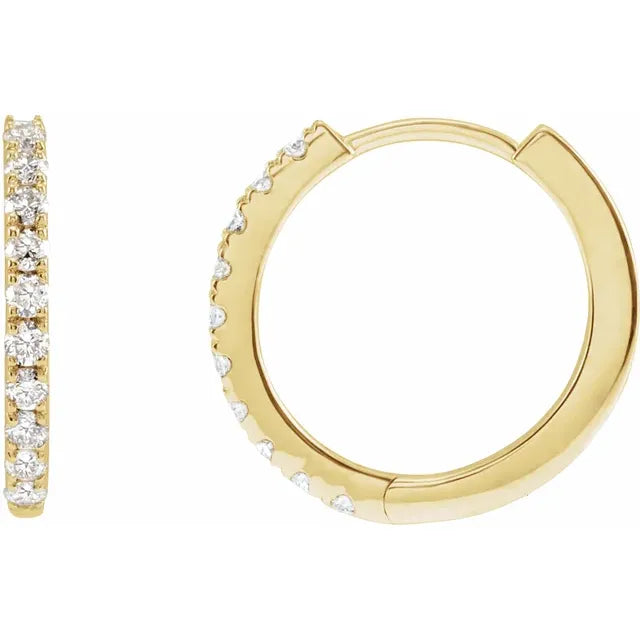 Diamond Hoop Huggie Earrings
