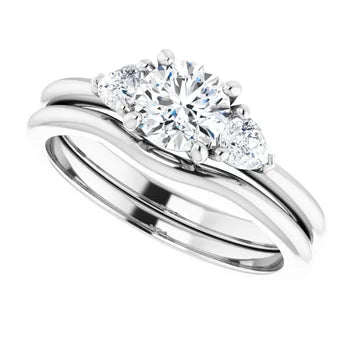 14K White 5.5 mm Round Engagement Ring Mounting