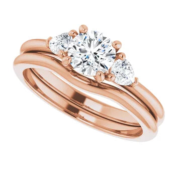 14K White 5.5 mm Round Engagement Ring Mounting