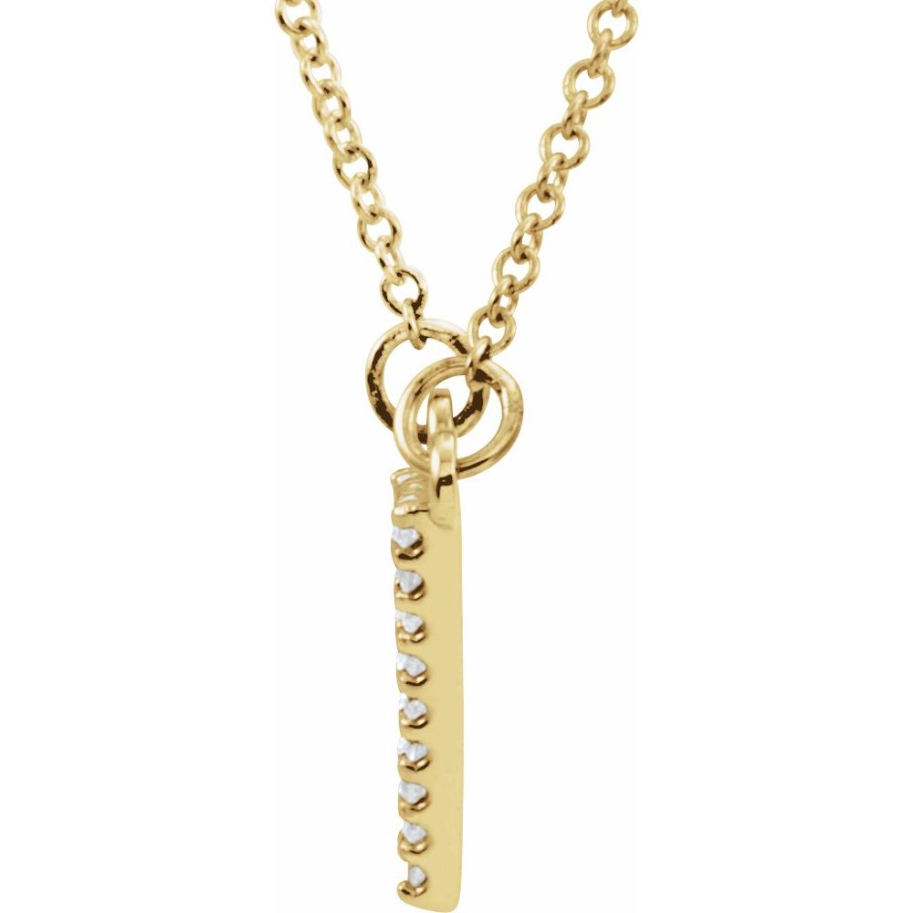 14K Yellow Gold Triangle Necklace with Natural Diamonds – 1/10 CTW, 16"