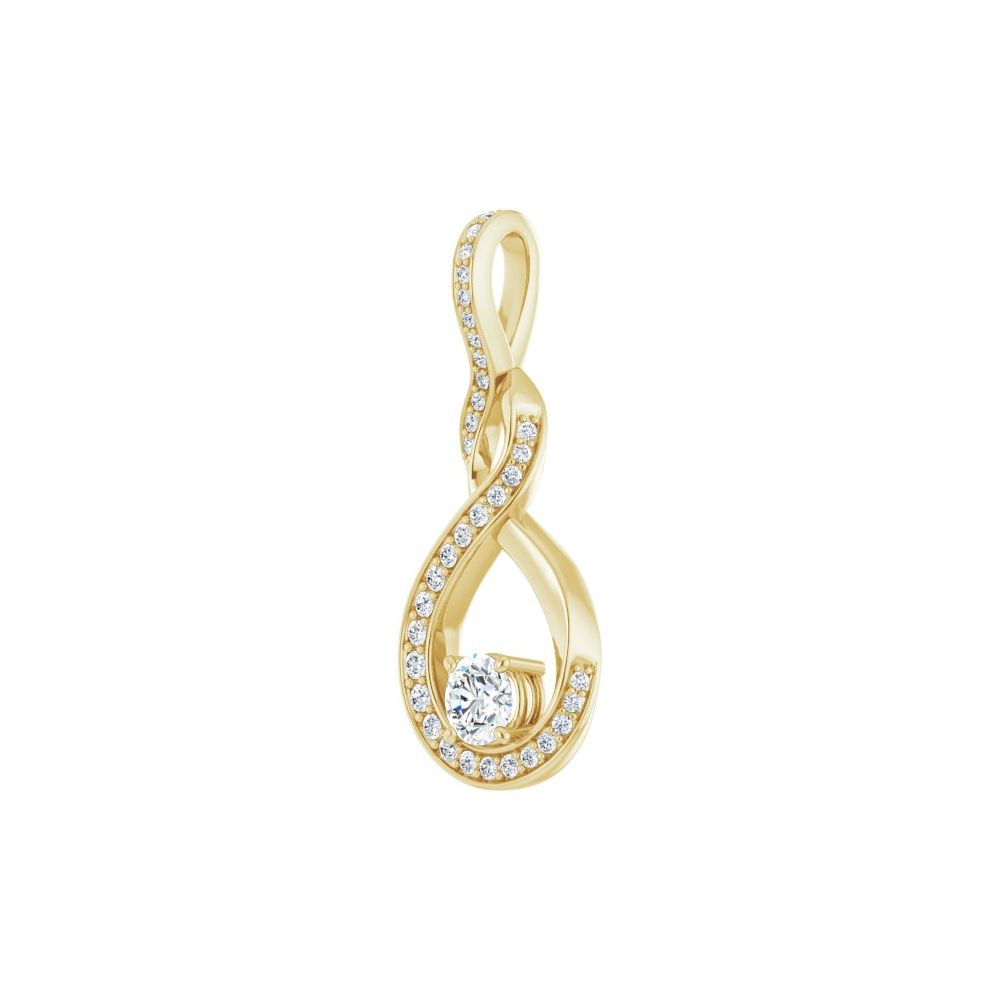 14K Yellow Gold 3/8 CTW Natural Diamond Vertical Pendant