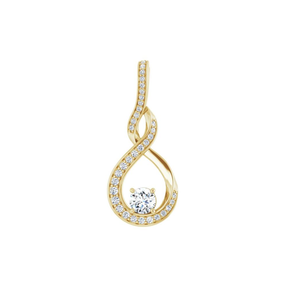 14K Yellow Gold 3/8 CTW Natural Diamond Vertical Pendant