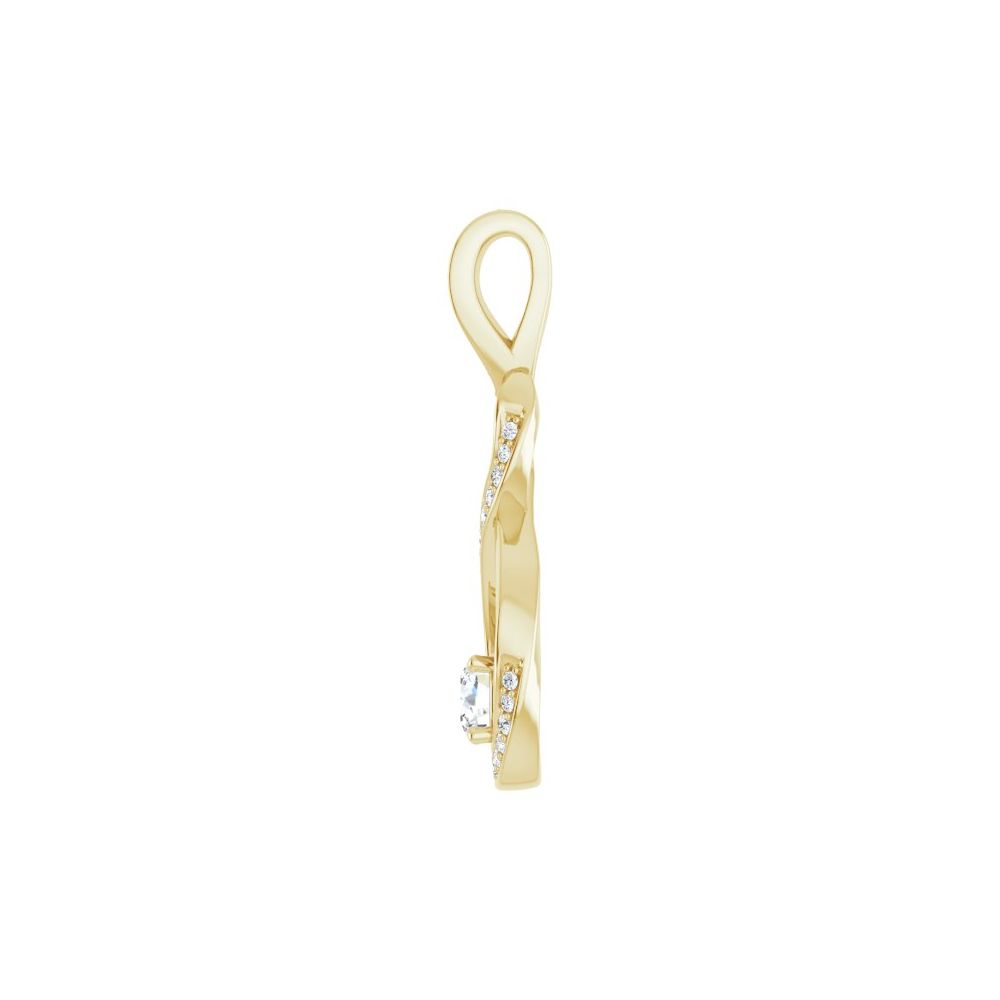 14K Yellow Gold 3/8 CTW Natural Diamond Vertical Pendant