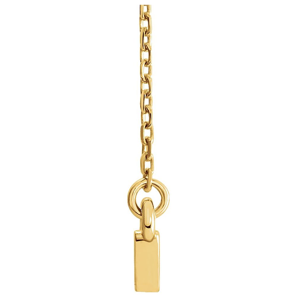 14K Yellow Gold Triangle Bar Necklace – Geometric Pendant on Adjustable 16–18" Cable Chain