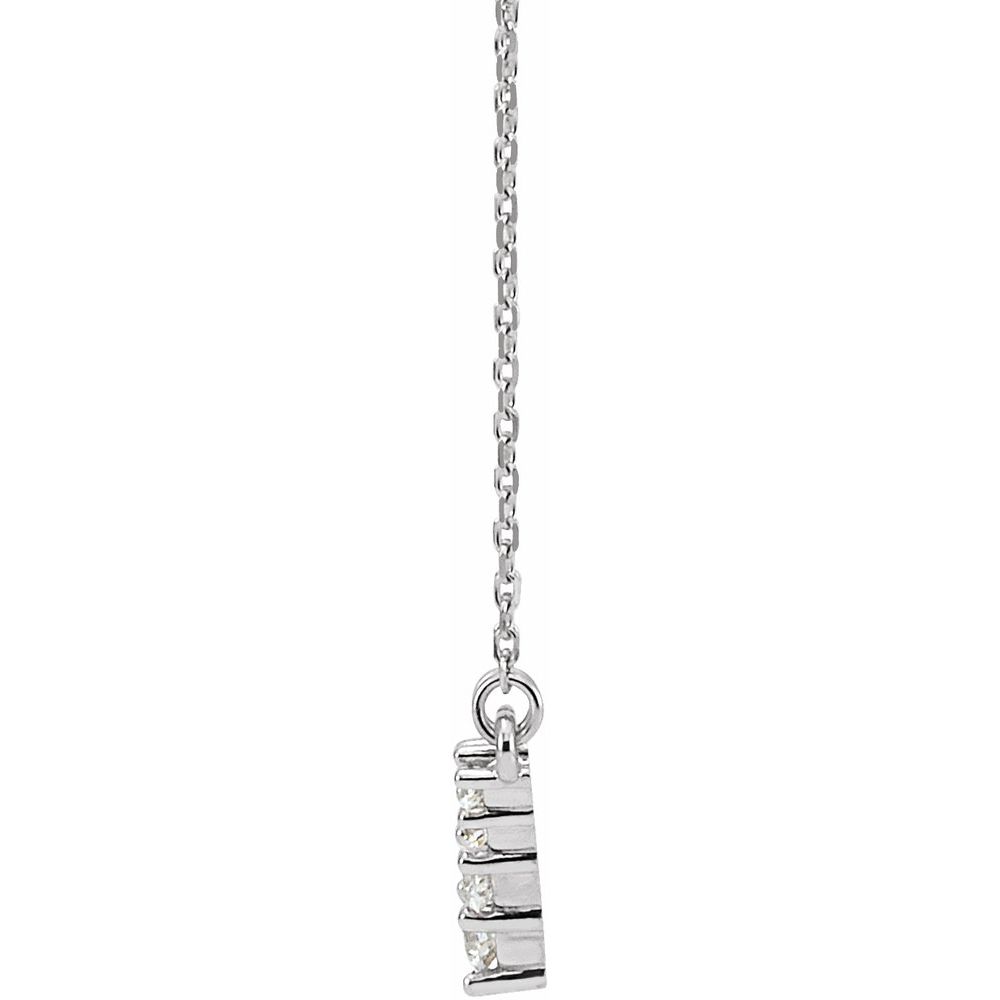 14K White Gold Chevron Necklace with 1/3 CTW Natural Diamonds Adjustable Cable 16–18"