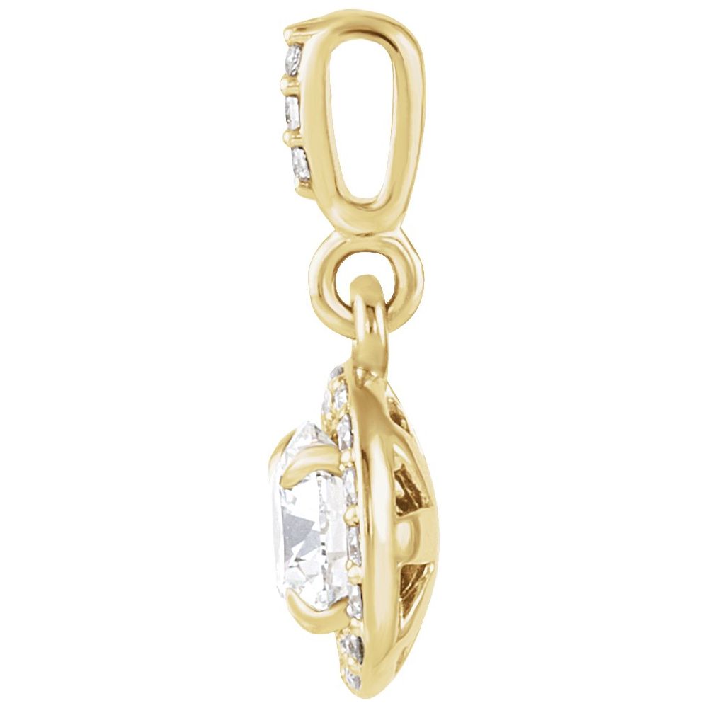 14K Yellow Gold 1/2 CTW Natural Diamond Halo Pendant