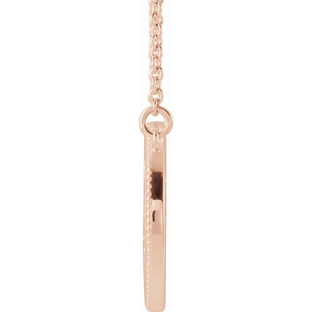 14K Rose Gold Milgrain Sun Necklace – Adjustable 16–18"