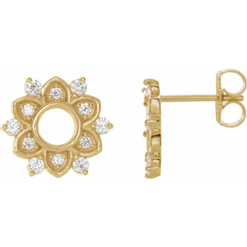 14K Yellow Gold 1/3 CTW Natural Diamond Contour Earrings