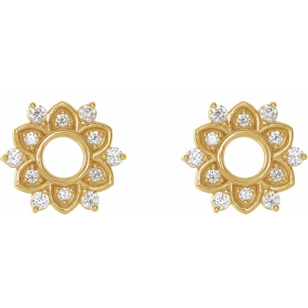 14K Yellow Gold 1/3 CTW Natural Diamond Contour Earrings