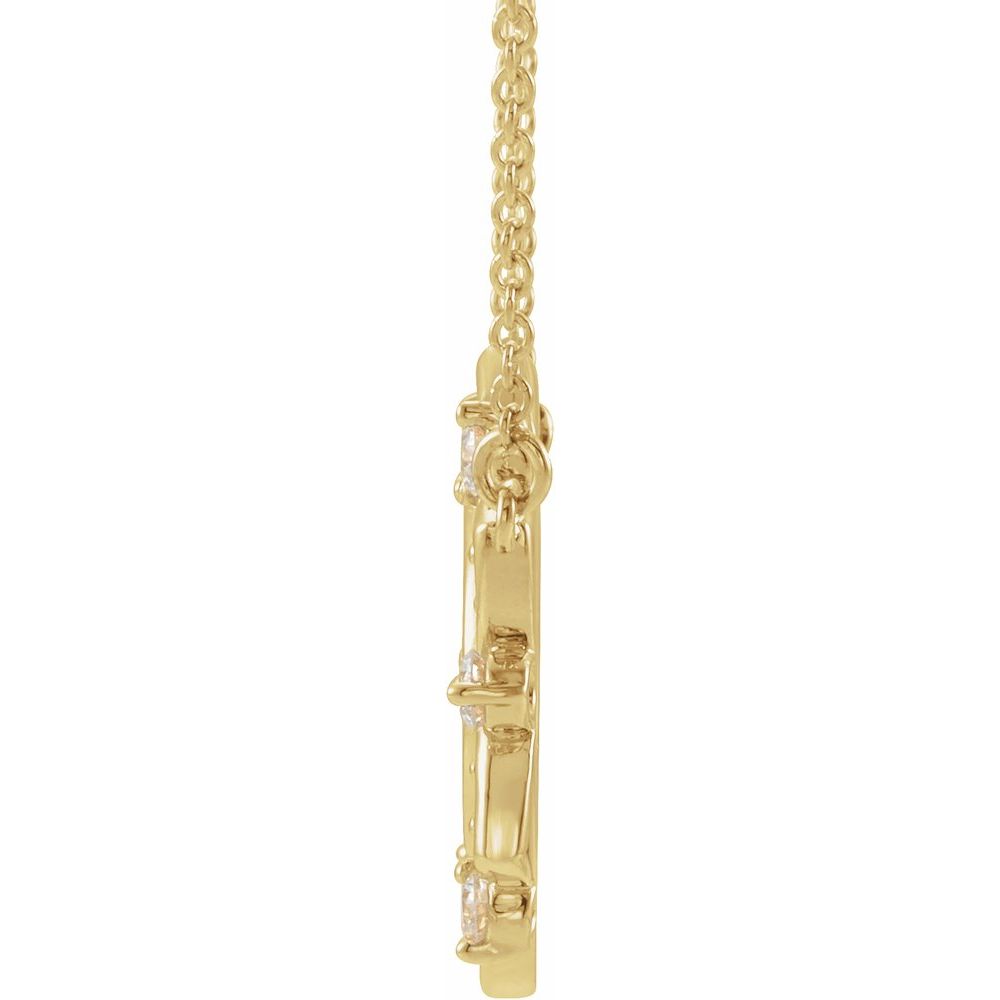 14K Yellow Gold 1/4 CTW Natural Diamond Open Circle Necklace – 18" Cable Chain
