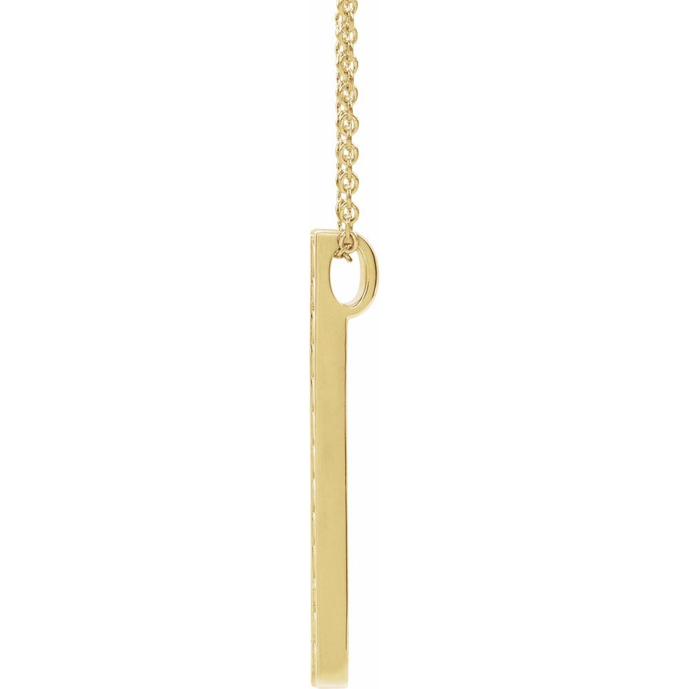 14K Yellow Gold Sculptural Bar Necklace, Adjustable 16–18"