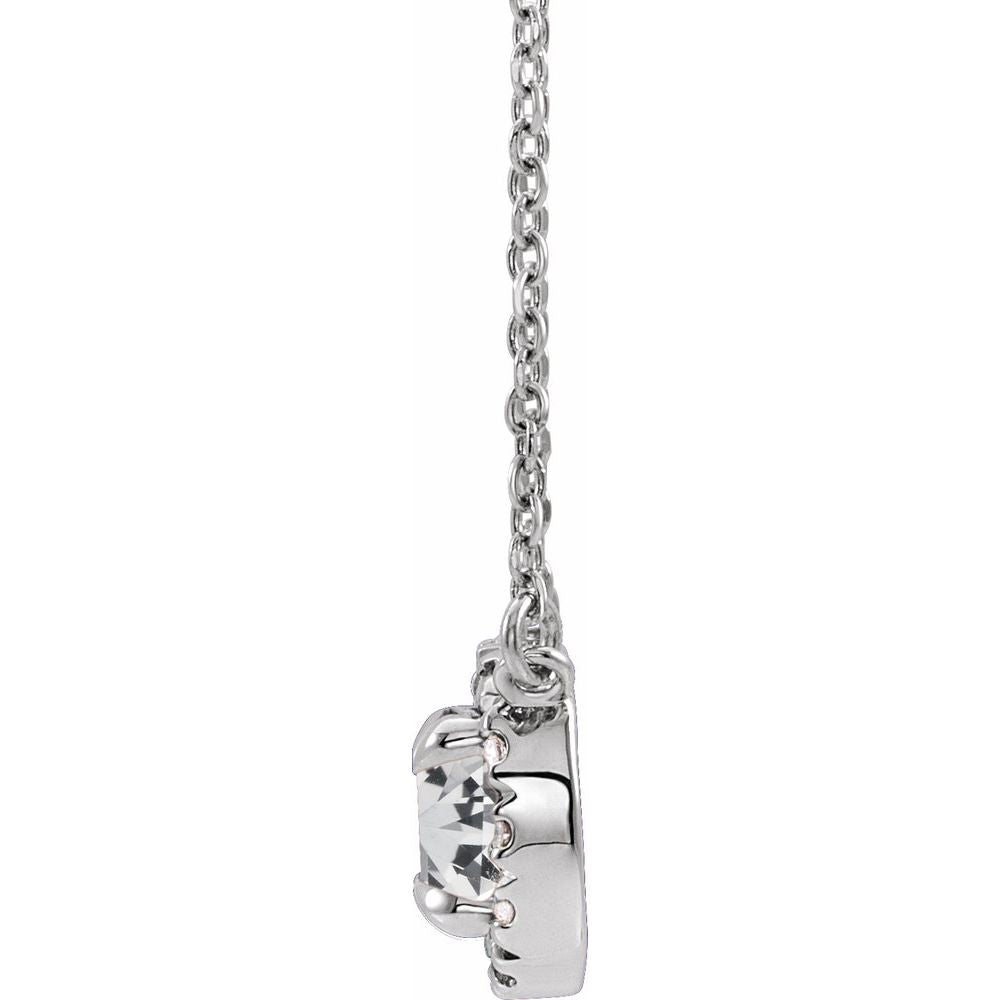 14K White Gold 1/3 CTW Natural Diamond Solitaire Pendant Necklace – 16" Cable Chain