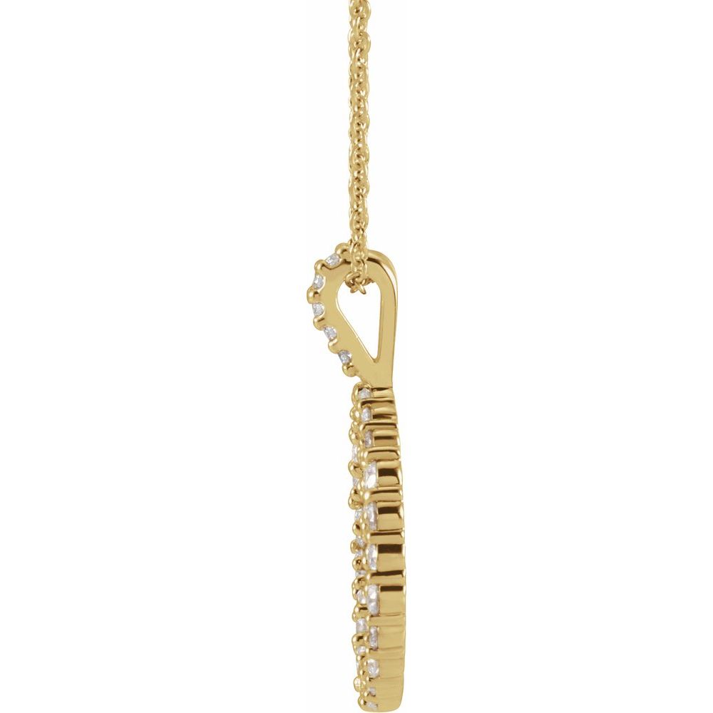 14K Yellow Gold 3/4 CTW Natural Diamond Scattered Circle Necklace – Adjustable 16–18"