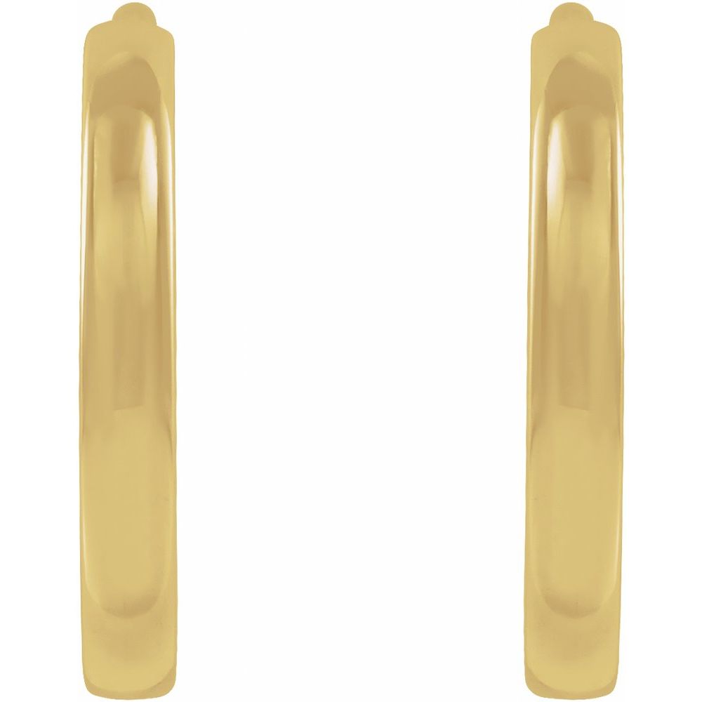 14K Yellow Gold 10 mm Hinged Hoop Earrings – Classic Polished Finish