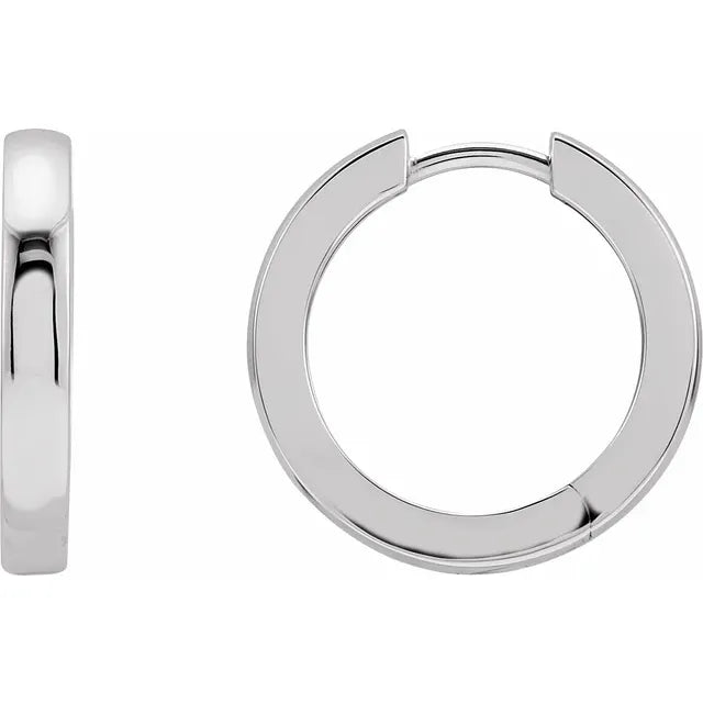 14K Yellow Hinged 10 mm Hoop Earrings