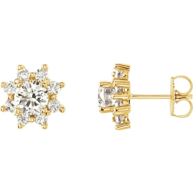 14K Yellow 1 3/4 CTW Natural Diamond Earrings