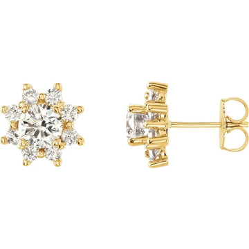 14K Yellow 1 3/4 CTW Natural Diamond Earrings