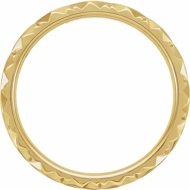 Bright Cut Starburst Band Ring