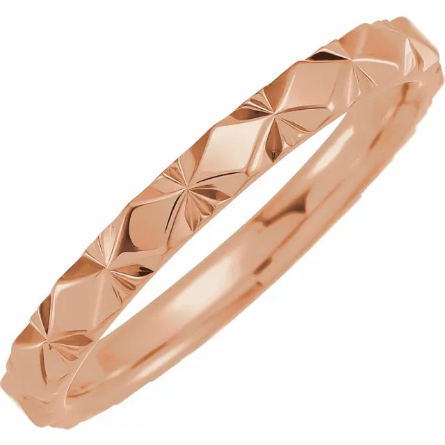 Bright Cut Starburst Band Ring