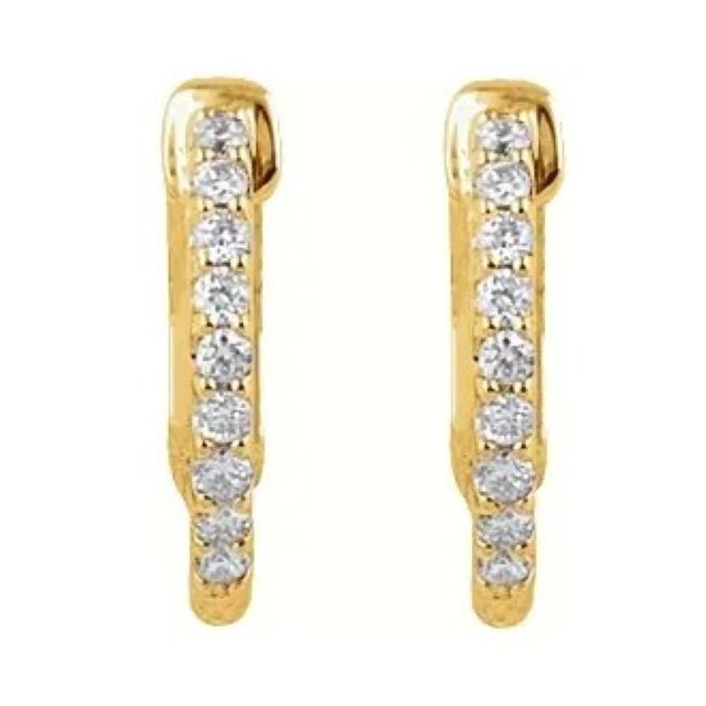 Mini Diamond Inside Out Hinged Hoop Earrings