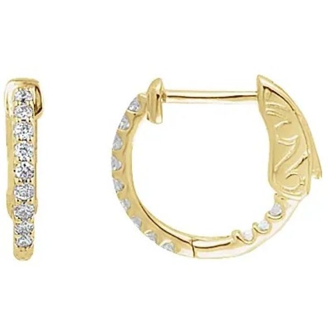 Mini Diamond Inside Out Hinged Hoop Earrings