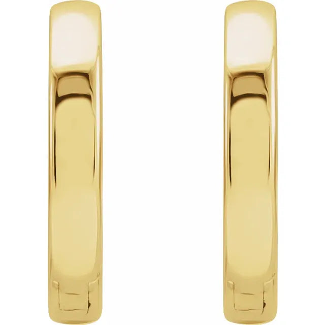 14K Yellow Hinged 10 mm Hoop Earrings
