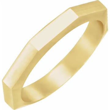 14K 3 mm Geometric Octagon Band Size 7