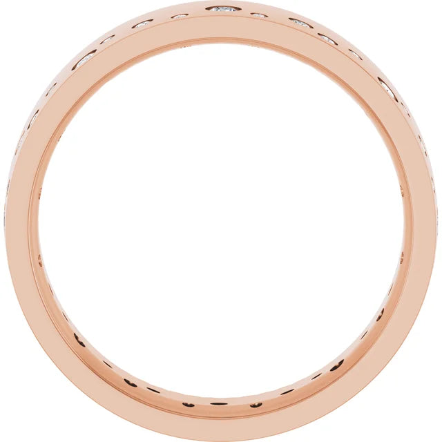 Wide Diamond Bezel Edge Eternity Band Ring