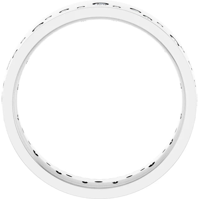 Wide Diamond Bezel Edge Eternity Band Ring