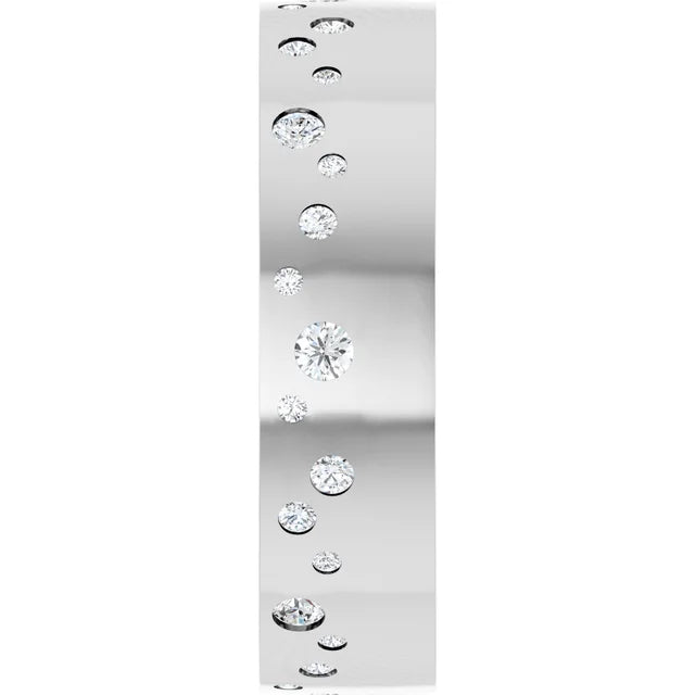 Wide Diamond Bezel Edge Eternity Band Ring